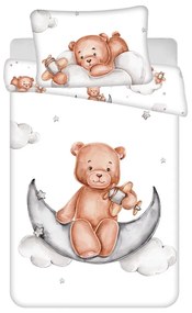 Lenjerie de pat pentru copii din bumbac pentru pătuț 100x135 cm Medvídek "Plane" – Jerry Fabrics