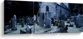 Tablou - Noapte întunecată (cu ceas) (90x30 cm)