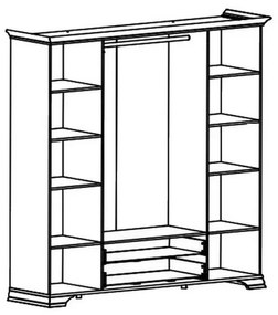 Set dormitor IDENTO 4, format din pat 160x200, dulap, 2 noptiere si comoda