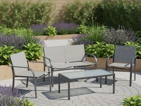 Set de gradina LOUNGE cu fotolii, banca si masuta, gri