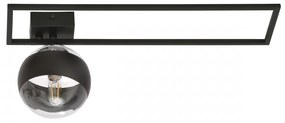 Plafoniera moderna neagra cu un glob din sticla transparenta Imago 1B