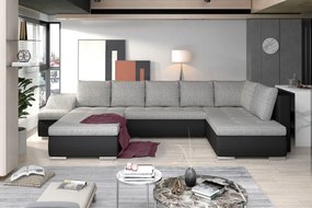 Canapea modulara, extensibila, cu spatiu pentru depozitare, 340x88x200 cm, Giovanni L02, Eltap (Culoare: Gri pepit / Alb)