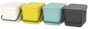 Cos de gunoi colectare selectiva Brabantia Sort&Go 648974, 6 l, Maner, Montabil pe perete, Gri inchis