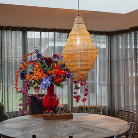 Lampă suspendată orientală aurie 90 cm - Nidum