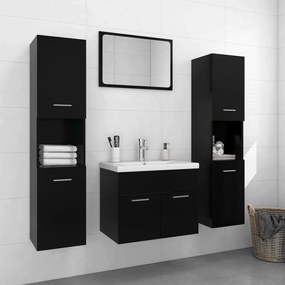 Set mobilier de baie, negru, PAL Negru, 60 x 38.5 x 46 cm, 1