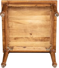 Masa fixa, L90  90  H78 cm, culoare nuc antichizat, Lemn Masiv