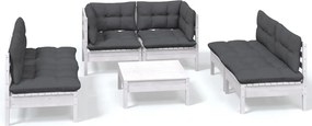 vidaXL Set mobilier grădină cu perne, 7 piese, lemn masiv de pin