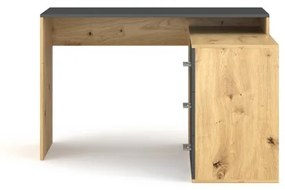 Birou JULES cu sertare și colț reversibil (stânga/dreapta), stejar artisan/antracit