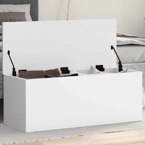 vidaXL Cutie de depozitare, alb, 90x35x35 cm, lemn prelucrat