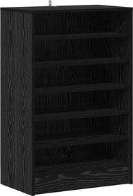 vidaXL Dulap pentru pantofi Stejar Negru 60 x 35 x 92 cm Lemn compozit