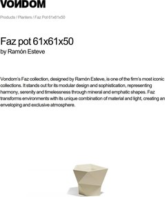 Ghiveci plante design decorativ modern exterior/interior FAZ POT 61x61x50cm