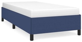 347040 vidaXL Cadru de pat, albastru, 90 x 200 cm, material textil