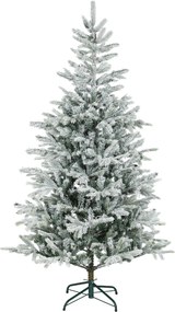HOMCOM Brad de Crăciun Înnăpezit Înalt de 180 cm cu Bază Metalică Pliabilă Verde | Aosom Romania