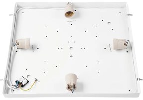 Plafonieră NATURAL SQUARE 4xE27/15W/230V 48x48 cm pin/negru