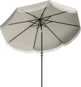 Outsunny Umbrelă de Grădină Inclinabilă 2.7x2.7 m cu Manivelă, Umbrelă Rotundă de Exterior cu 8 Spițe, din Metal și Poliester, pentru Curte sau Balcon, UV 30+, Gri Deschis | Aosom Romania
