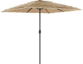 vidaXL Umbrelă soare de grădină cu stâlp din oțel, maro 248x248x248 cm