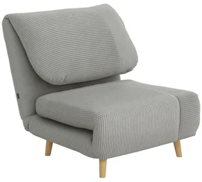 HOMCOM 2 în 1 Fotoliu extensibil Pat pentru oaspeți, cu suport reglabil Cord-Optik 82 cm x 89 cm x 83 cm Gri | Aosom Romania