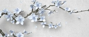 Tablou cu flori albastre (120x50 cm)