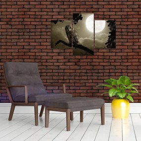 Tablou - Bufniță de noapte, auriu (90x60 cm)