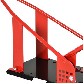 HOMCOM Suport Frontal Metalic pentru Motociclete, Capacitate 450 kg, cu Secțiuni Pre-găurite, 27.5x51-69x34 cm, Negru | Aosom Romania