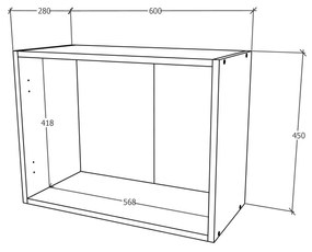 Corp haaus Karo, Lemn Natural/Alb, 60 x 30 x 45 cm