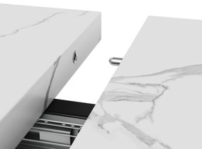 Masă extensibilă de dining cu cadru metalic, Alb+Negru | Aosom Romania