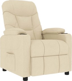 vidaXL Fotoliu de masaj, crem, material textil