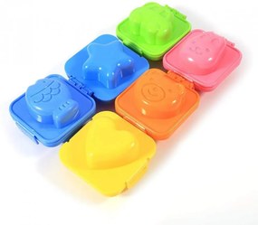Set de 6 forme pentru oua Zerodis, plastic, multicolor, 6,7 x 6,7 cm