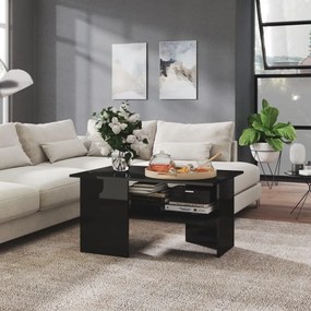 806856 vidaXL Măsuță de cafea, negru extralucios, 90x60x46,5 cm, PAL