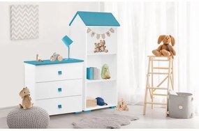 Comodă PABIS 87x83 cm alb/albastru