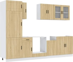 vidaXL Set dulap de bucătărie din 8 piese „Porto” lemn stejar Sonoma