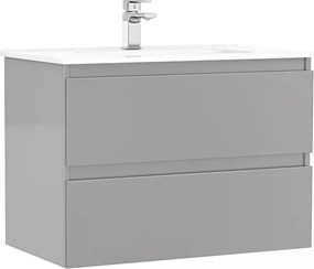 Set dulap baza suspendat Gala Daily gri 2 sertare cu lavoar 80 cm