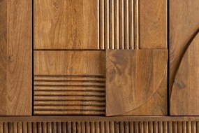 Comoda cu model optic 3D, Lemn, Maro fumuriu, ART DECO 170cm A-45478 VC