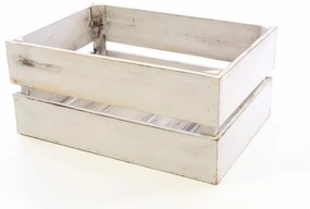 Cutie din lemn VINTAGE DIVERO alb - 51 x 36 x 23 cm