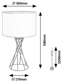 Rabalux 74081 - Lampă de masă NIVRA 1xE27/40W/230V auriu/alb