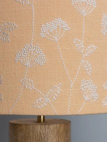 Lampa de masa, din lemn de mango, cu abajur din bumbac, Manon