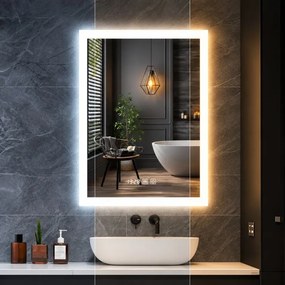 IREDA Oglindă de baie cu iluminare LED, 80 x 60 cm