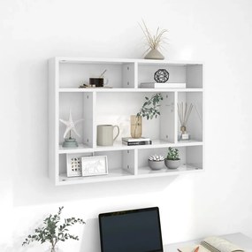 vidaXL Raft de perete, alb extralucios, 75x16x55 cm, lemn prelucrat