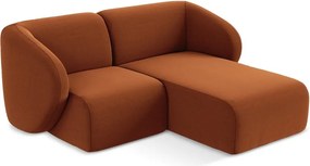 Colțar teracotă cu tapițerie din catifea (cu colț pe partea dreaptă/cu șezlong) Lani – Makamii