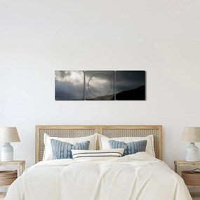 Tablou cu furtuna în apropiere (cu ceas) (90x30 cm)
