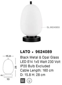 Veioza/Lampa de masa design decorativ LATO