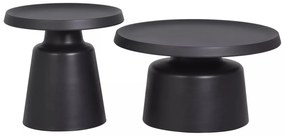 Set 2 masute de cafea Rodos negru mat ø50/ø70
