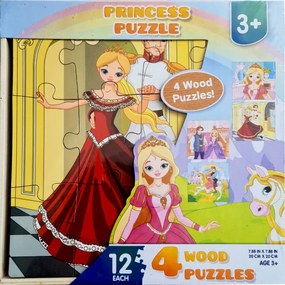 Set 4 puzzle din lemn Printul si Printesa JC45