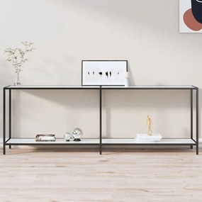 331712 vidaXL Masă consolă,alb, 220x35x75,5 cm, sticlă securizată