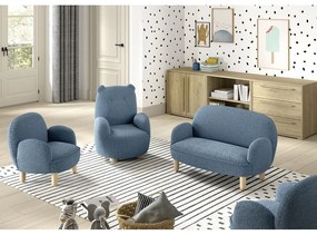 Canapea pentru copii bej cu tapițerie din țesătură bouclé 89 cm Rocky – Vipack