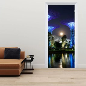 Fototapet pentru ușă - Lună plină în grădinile din Singapore (95x205cm)