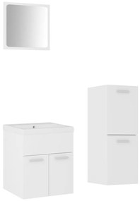 3071171 vidaXL Set mobilier de baie, alb, lemn prelucrat