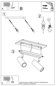 Spot DIREZIONE 2xGU10/40W/230V alb