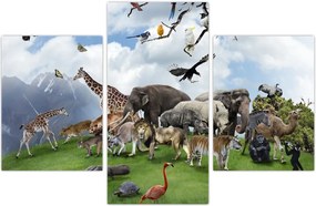 Tablou - Animale pe insulă (90x60 cm)