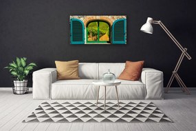 Tablou pe panza canvas Fereastra Peisaj Maro Albastru